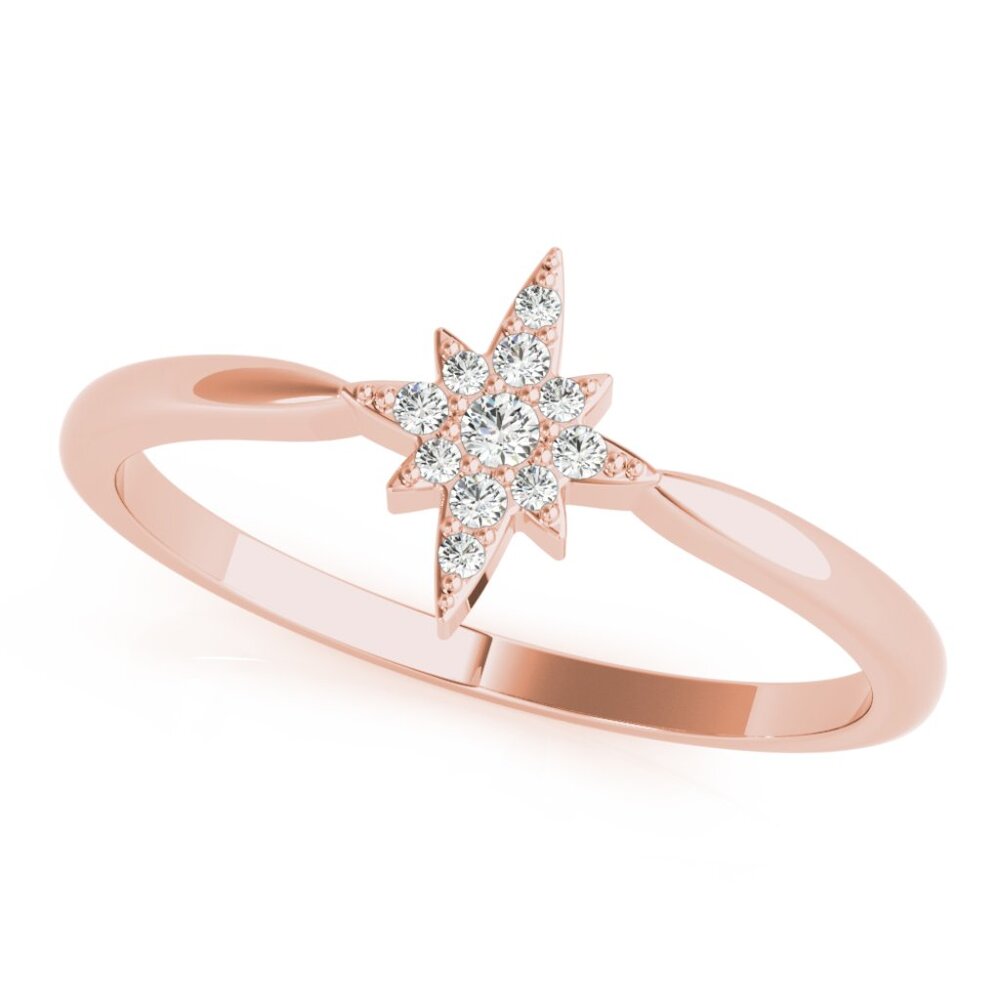 0.20 Ct Starburst Diamond Ring in 14K Rose Gold